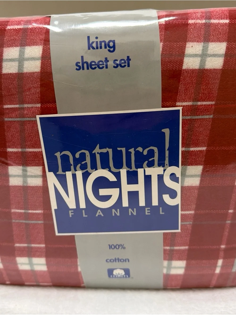 Red Plaid/floral King Flannel Sheet Set